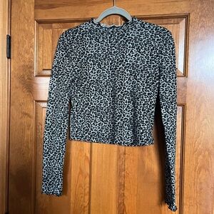 Leopard print long sleeve top